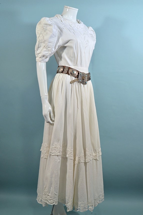 Vintage White Prairie Dress, Victorian Revival Cottag… - Gem