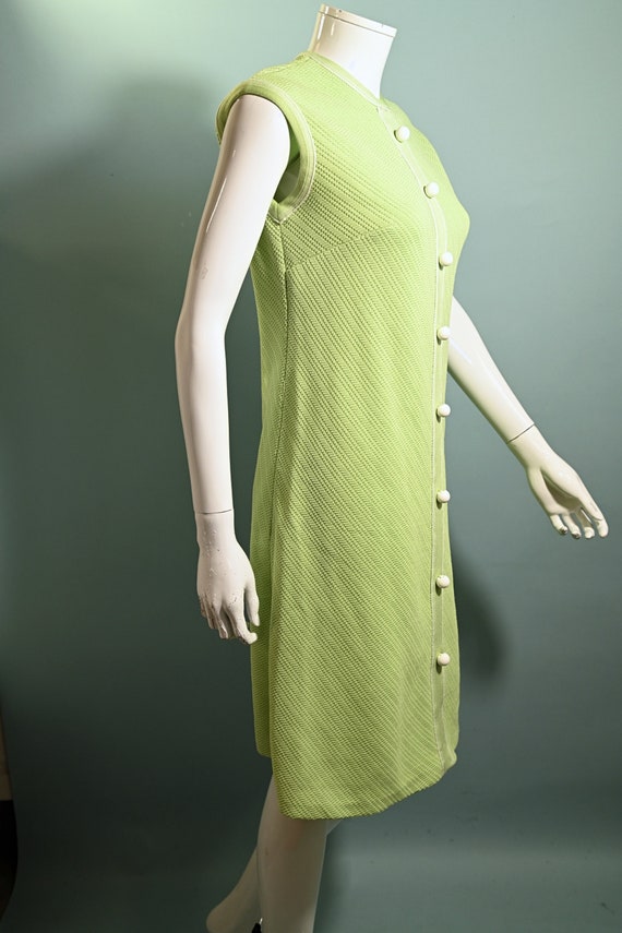 Vintage 60s Mint Green Mod Dress M - image 3