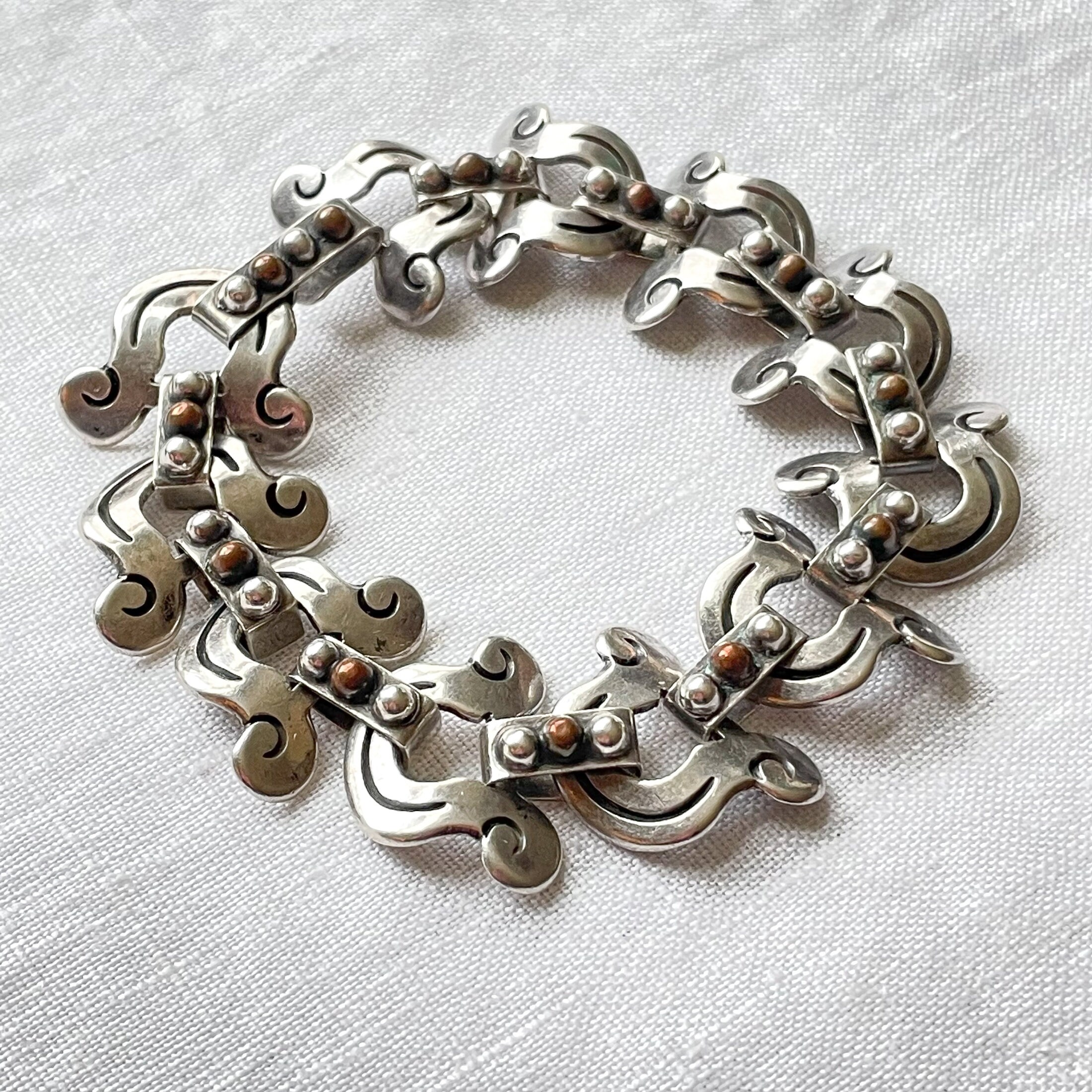 Vintage Antonio Pineda 980 Silver/copper Link Bracelet