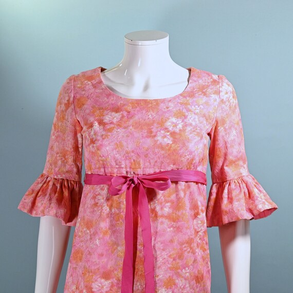 Vintage 60s Mod Pink Ruffled Sleeve Mini Dress, Junior Teen/girls Empire  Waist - Etsy