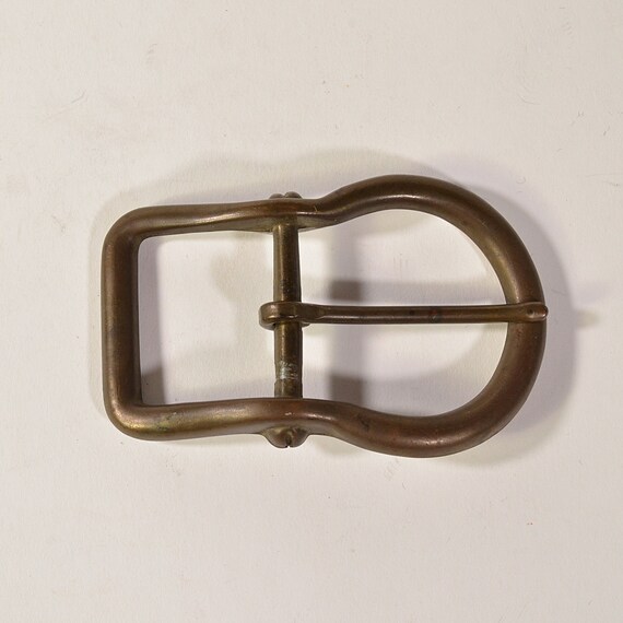 Vintage Large Brass Belt Buckle 4 1/2" L, 153 Gra… - image 2