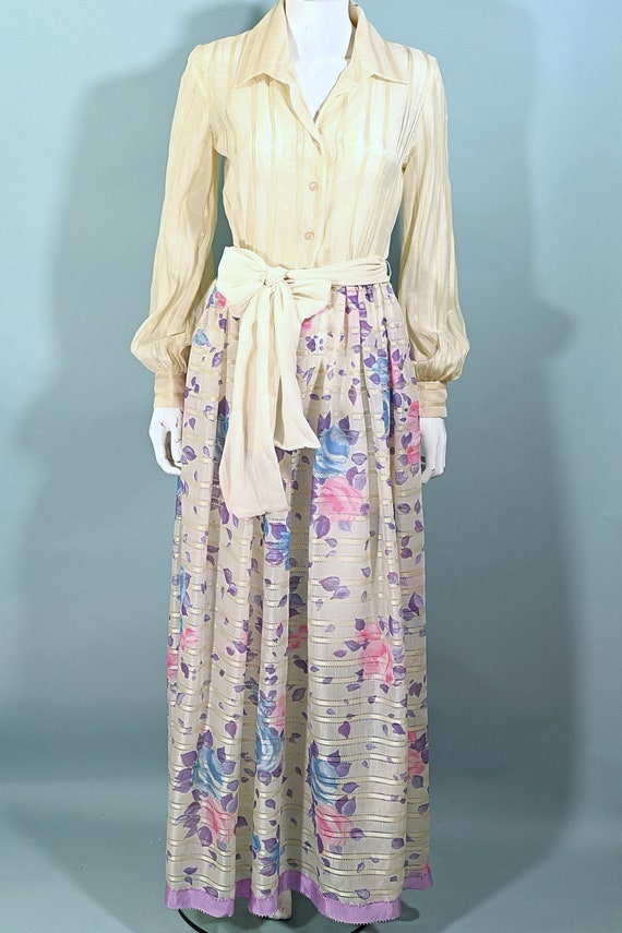 Victor Costa 70s Floral Maxi Dress, 70s Party Dre… - image 3