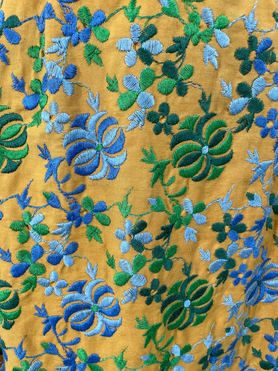 Carolyn Schnurer Vintage 60s Embroidered Fitted Dress S View 3