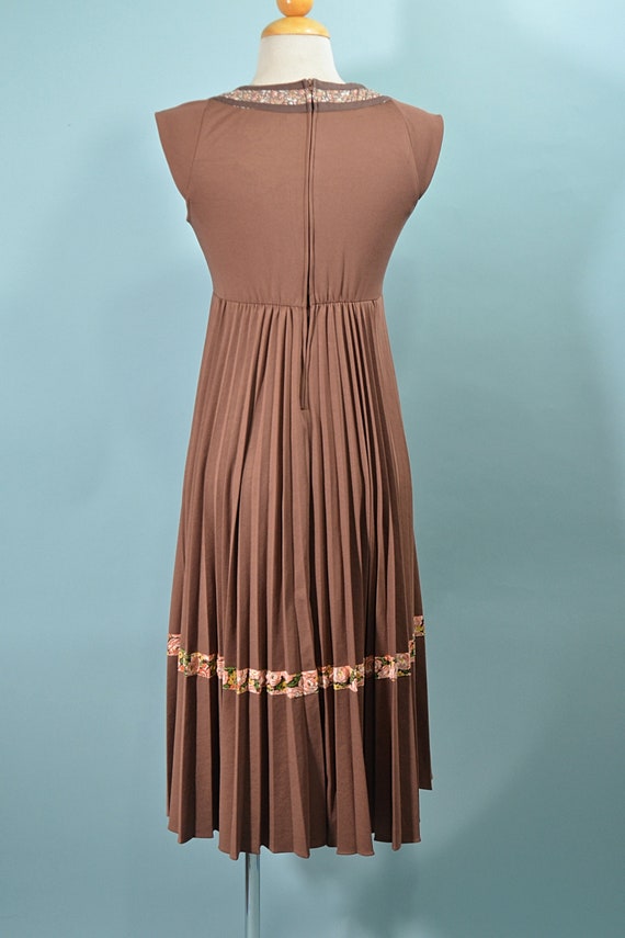 70s Patchwork Empire Waist Dress, OOPS of Califor… - image 9