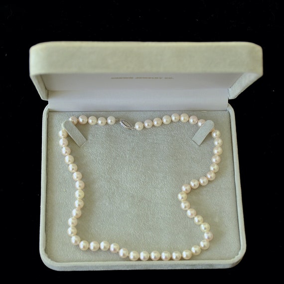1990's Unworn Single Strand Cultured Pearls 14K Wh