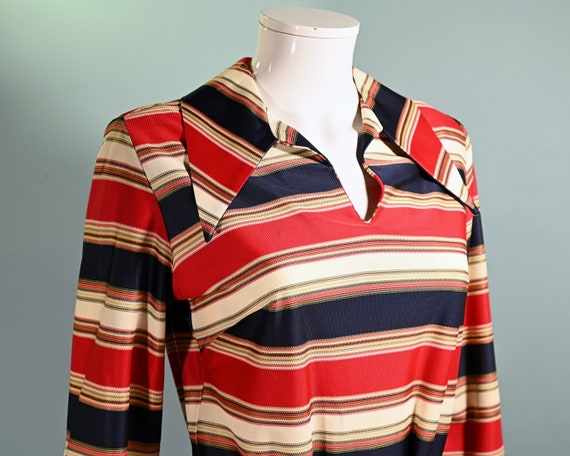 Vintage 60s Micro Mini Shift Dress w/Belt, Stripe… - image 6