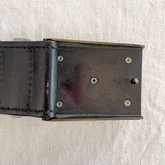 Vintage Gianni Versace Leather Belt 34 Black Leather Vintage Versace Belt, Black Leather Medusa Bolts, GIANNI  main image 3