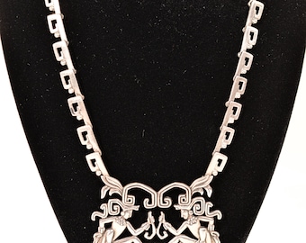 Margot De Taxco, Maya Lords Sterling Necklace, #5605 Book Piece, 2 Available Different Chains