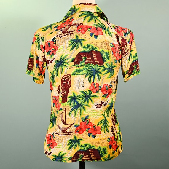 K-Mart Vintage 50s/60s Rayon Hawaiian Shirt, Aloh… - image 8