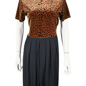 90s Velour Leopard Jumpsuit, CDC Chiffon Wide Leg, Sash Belt