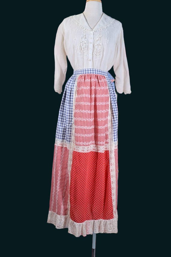 Vintage 60s Patchwork Skirt, Cottagecore Grandmil… - image 5