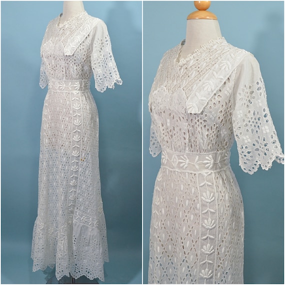 Antique/Vintage Victorian/Edwardian Lace Dress, W… - image 2