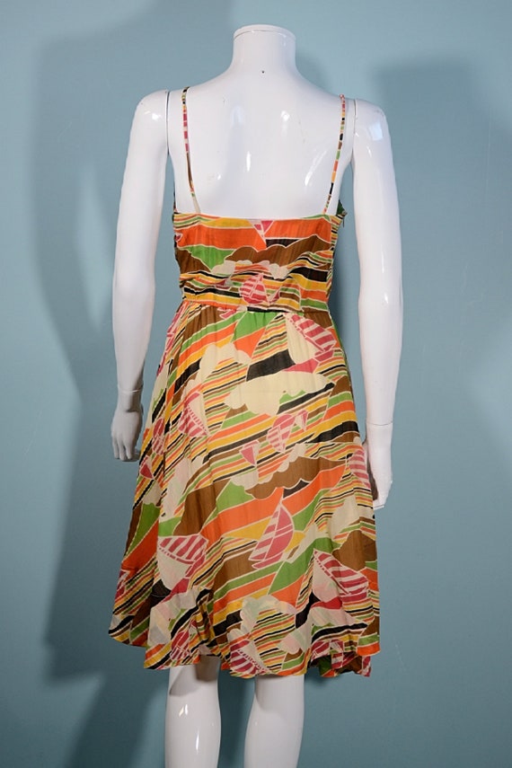 Vintage 70s Spaghetti Strap Summer Dress, Nautica… - image 9