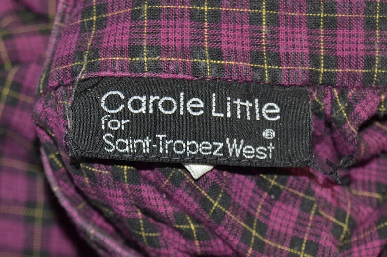 80s Full Skirt with Pockets, Purple Plaid 24" Waist image 12