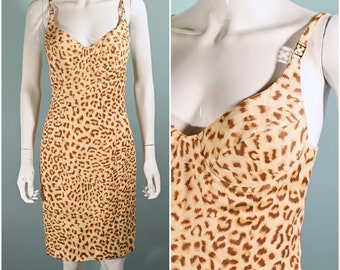 90s/Y2K Escada Margarita Ley Leopard Print Dress SZ 36