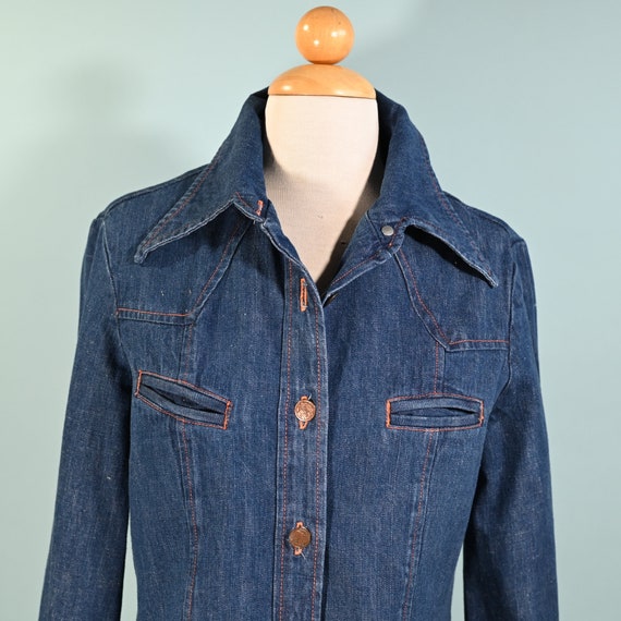 Vintage 60s/70s Womens Denim Shirt by Back Gamin M - image 3