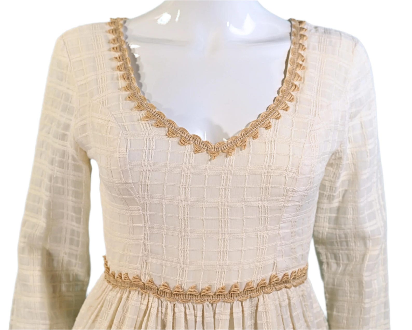 RARE Gunne Sax Black Label Cream Maxi Dress, 27" Waist S - Etsy