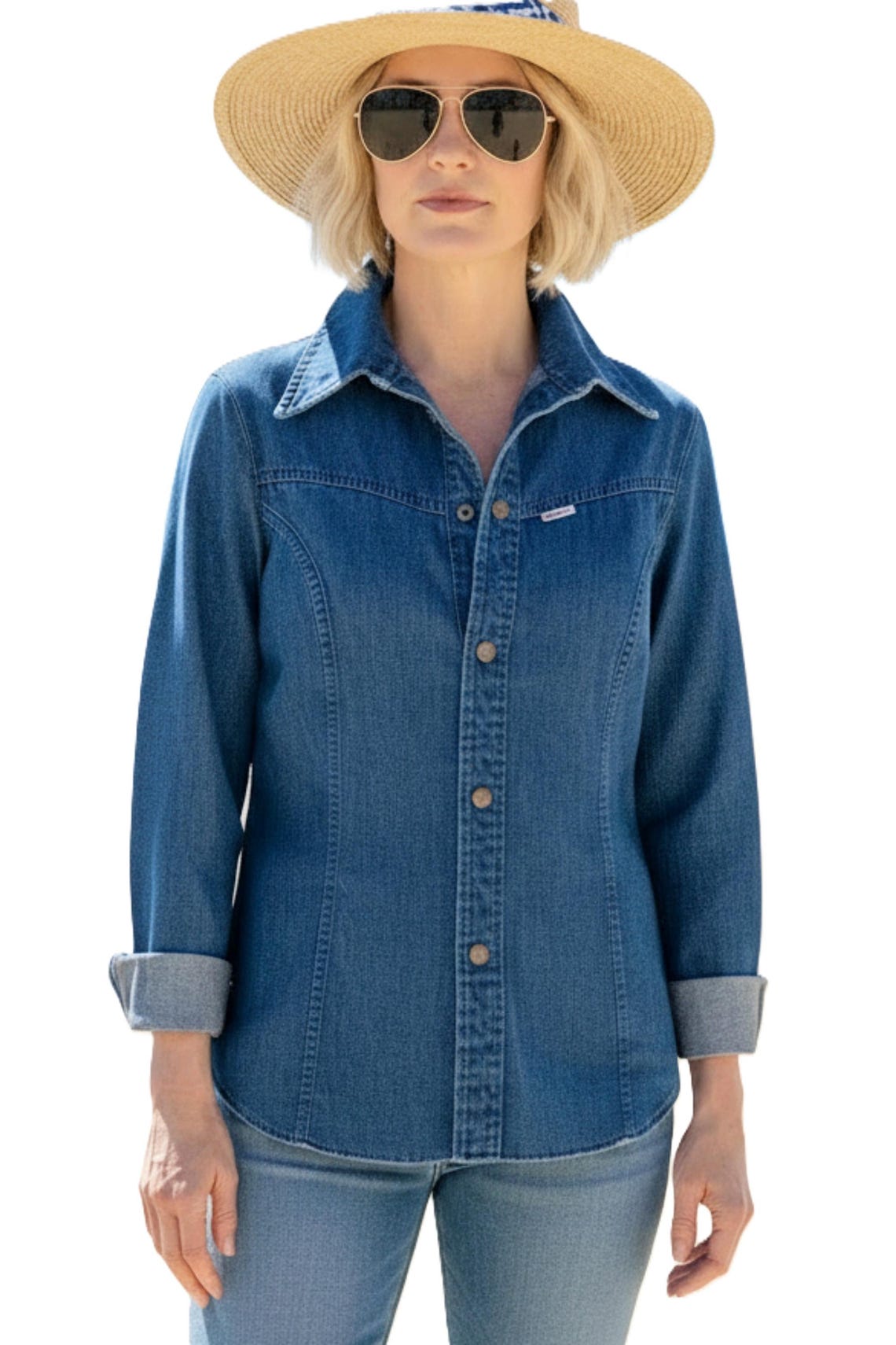 Ditto Vintage 60s Denim Fitted Shirt S, foto 4 de 5