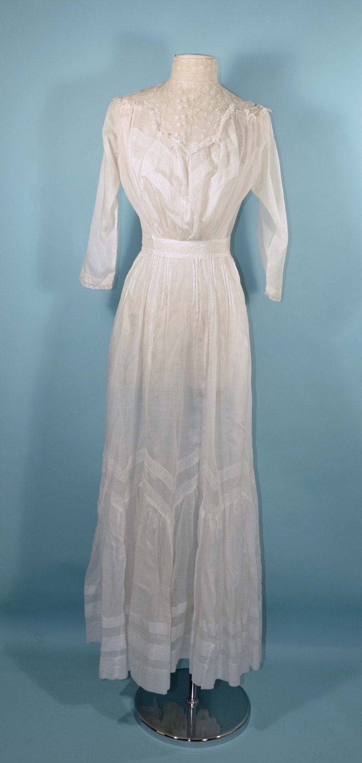 Antique Edwardian Victorian White Lace Wedding Lawn Dress | Etsy