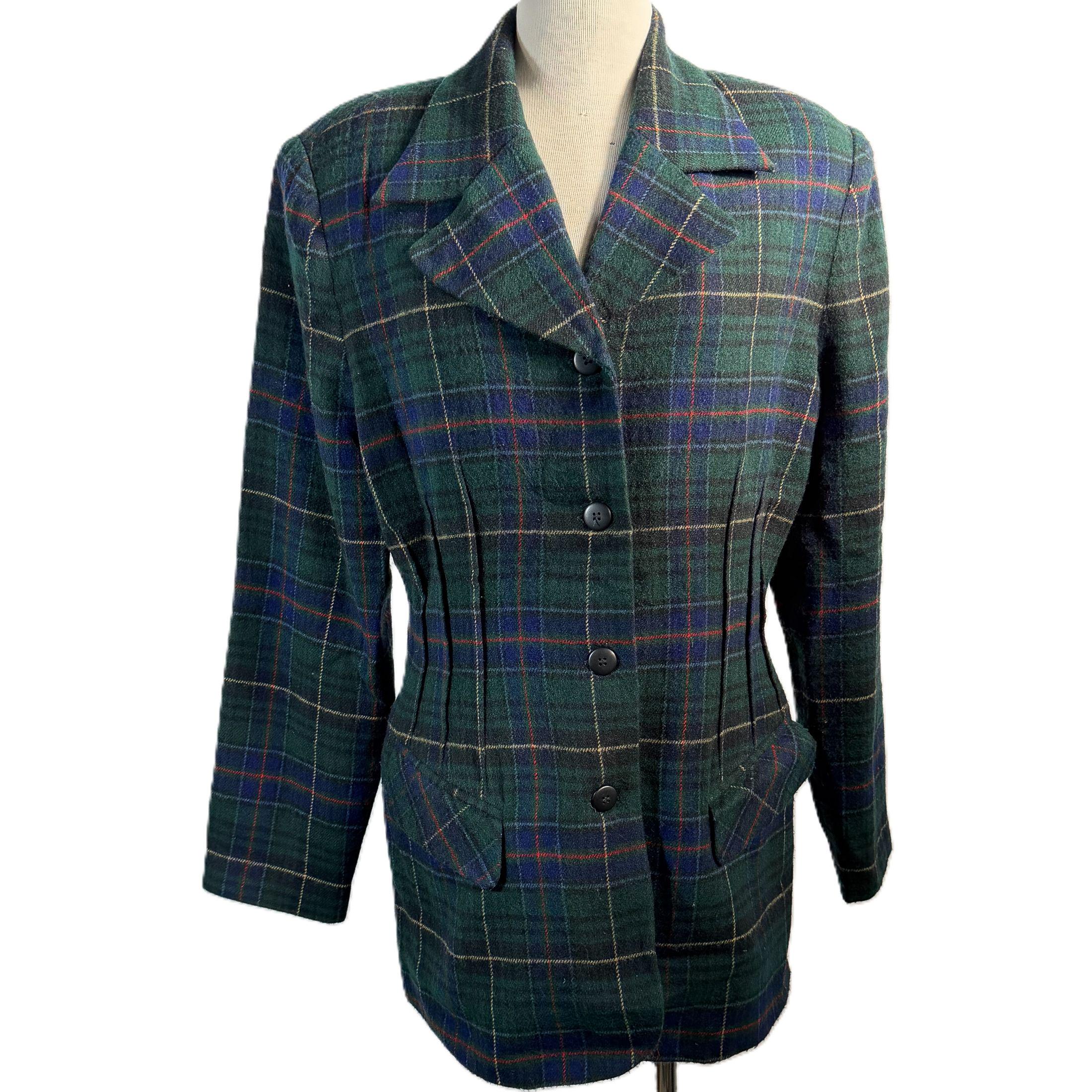 80s Plaid Lined Coat - Etsy