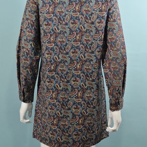 60s Mod Mini Dress, Lace Collar Paisley Print by Carol Brent S image 8