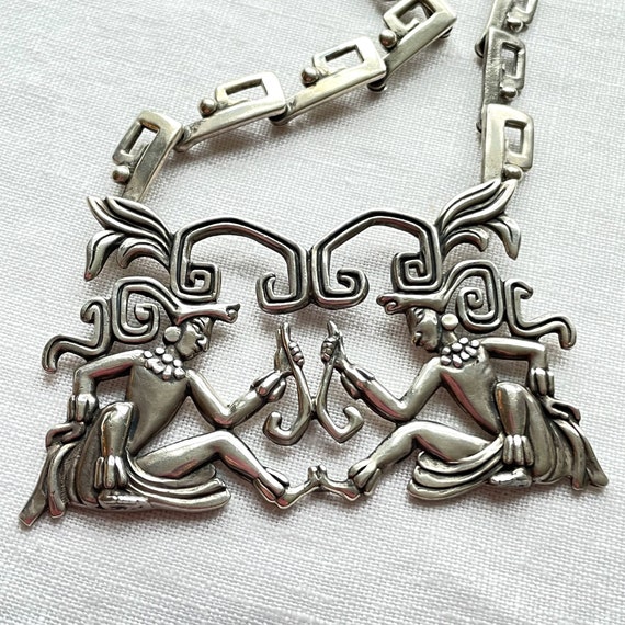 Margot De Taxco, Maya Lords Sterling Necklace, #5… - image 2