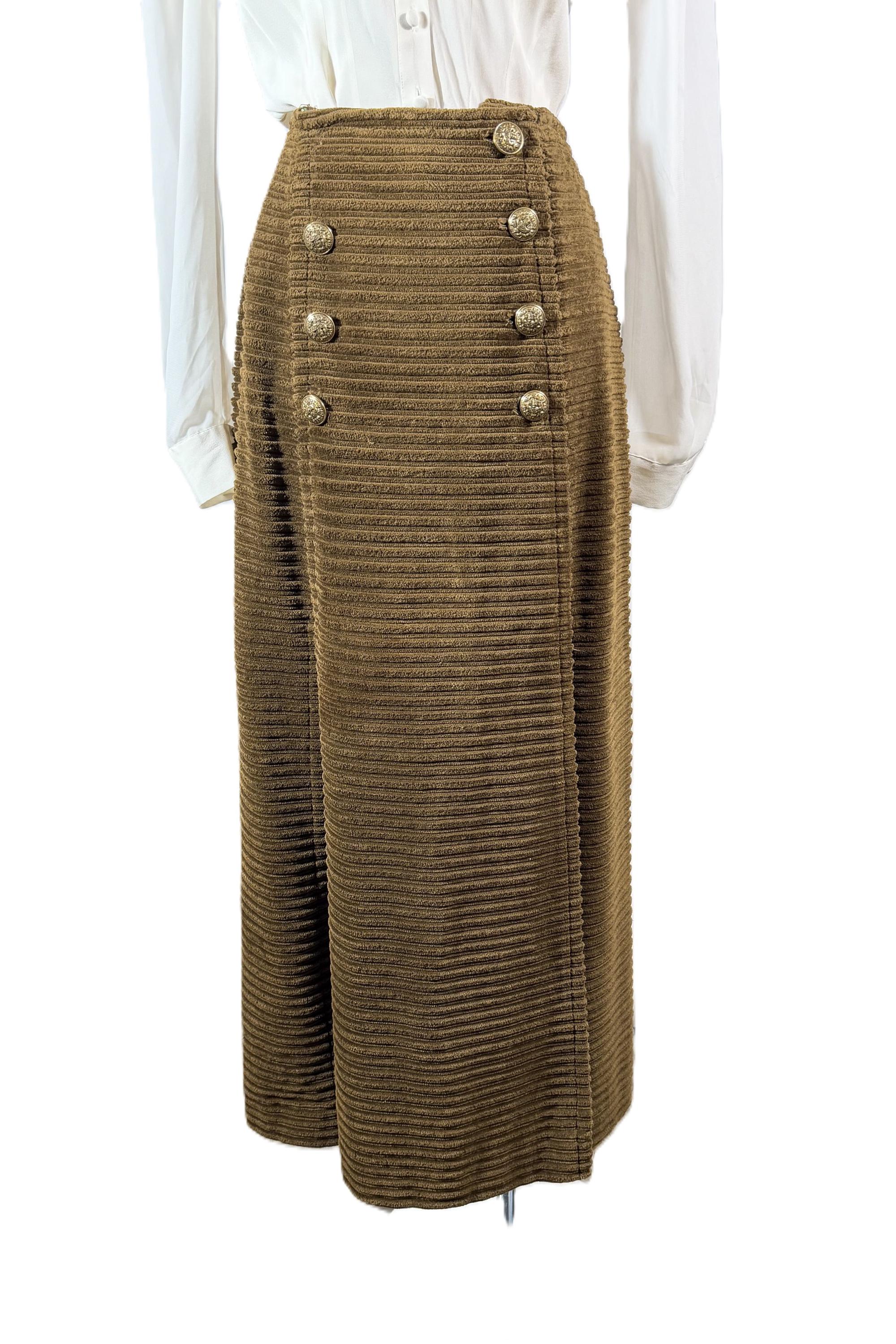 Vintage Lanz Corduroy Maxi Skirt, Front Slits 26
