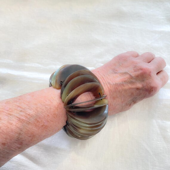 Unusual Vintage Tortoise Shell Statement Bracelet… - image 5