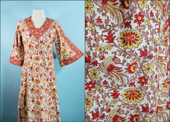 Vintage 60s/70s Beautiful Bohemian Hand Block Prin