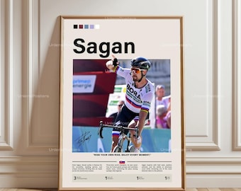 Poster di Peter Sagan, stampa del ciclista Sagan, arte di Sagan incorniciata, decorazioni per il ciclismo, poster del Tour de France, poster del Giro d'Italia, poster del ciclismo, stampa