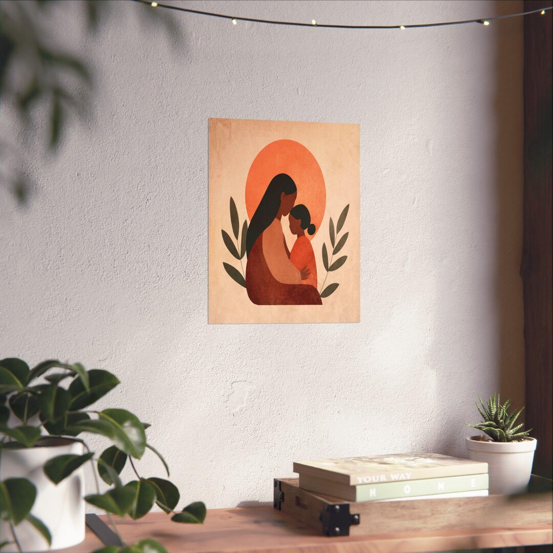 Mother and Child Wall Art, Minimalist Mom Poster, Mothers Day Gift ...