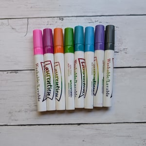 Vintage Laurentien Washable Markers Lot of 8 Sanford Made in USA Juicy Inks | Retro 1990s School Craft Art Supplies Tested Working