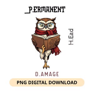 PhD Graduierung Geschenk PNG, Doktorand Geschenk, permanenter Kopfschaden, Nerdy Eule Png, Abschlussgeschenk für Doktoranden