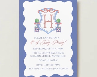 4th of July Party Invitation Template | Editable Canva Patriotic Invite