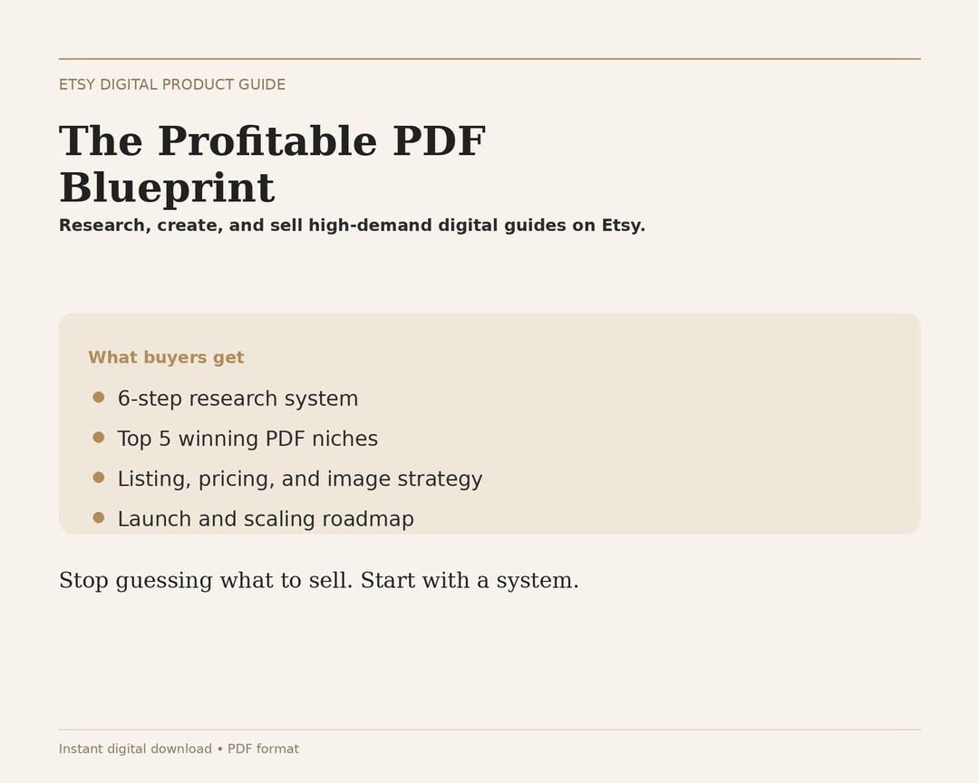 The Profitable PDF Blueprint 2026, Etsy Digital Product Guide, Sell PDF ...