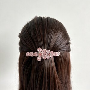 New Pink Linen Christmas Gorgeous stones embellished Hair clip accessory bling Perfect little sparkle for your hair ✨ #RhinestoneClips  main image 3