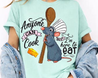 Cute Remy Mouse PNG for T-Shirt Printing | Chef Rat Cartoon Sublimation Tee | Funny Foodie PNG Digital Download