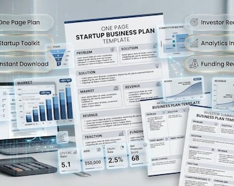 Sjabloon voor één pagina startend ondernemingsplan | Lean Entrepreneur-pdf (directe download)