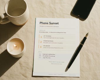 ADHD Evening Ritual Card – Phone Sunset Screen Detox (PDF Download)