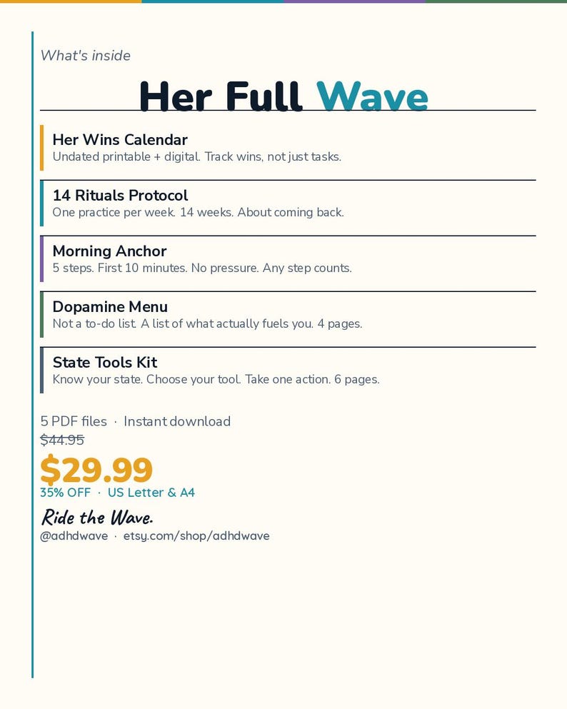 Mother’s Day Gift — ADHD Ritual System for Women – 5 Printable Tools ...