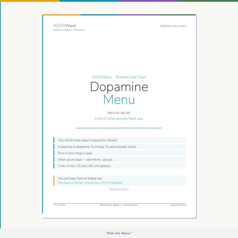 Menu de Dopamina para TDAH – Tabela de Combustível Pessoal (PDF de 4 páginas) imagem 4