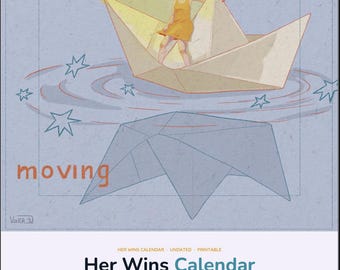 Her Wins Calendar – Undated ADHD Tracker, Cycle Mood Planner (PDF Download)