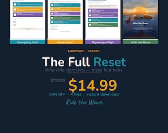 ADHD Crisis Bundle – Emergency Card, Power Reset, Physiological Sigh (Printable PDF)