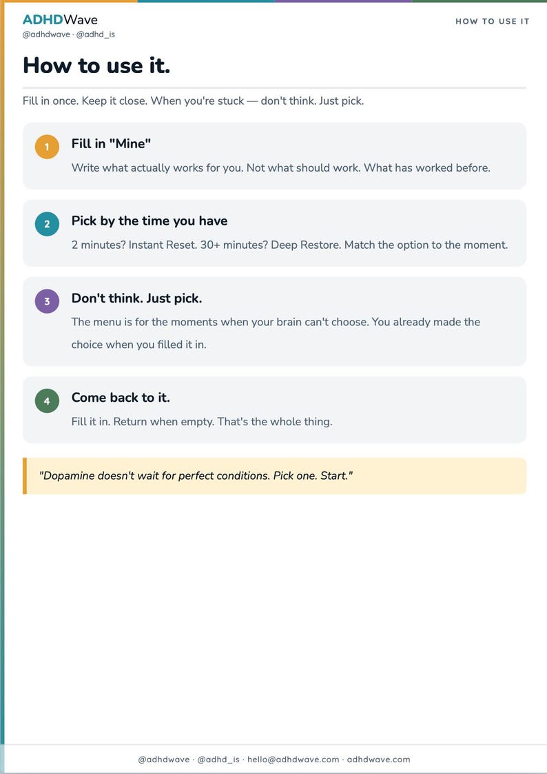 Mother’s Day Gift — ADHD Ritual System for Women – 5 Printable Tools ...