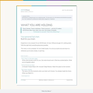 Menu de Dopamina para TDAH – Tabela de Combustível Pessoal (PDF de 4 páginas) imagem 5