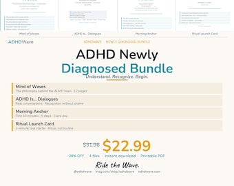 ADHD Newly Diagnosed Bundle — Mind of Waves, Dialogues, Morning Anchor & Ritual Launch | Starter Kit