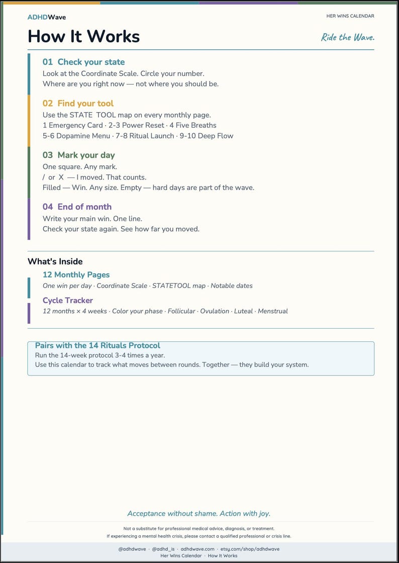 Mother’s Day Gift — ADHD Ritual System for Women – 5 Printable Tools ...