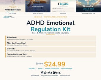 ADHD Emotional Regulation Kit — RSD, Anxiety & Burnout Recovery Printables for Women | Bundle