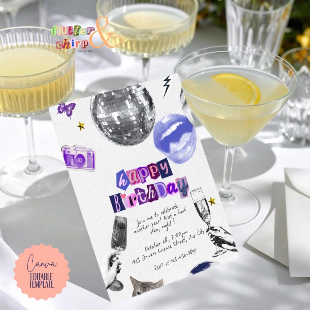 Minimal Olivia Rodrigo Themed Birthday, Girls Birthday Party (editable ...