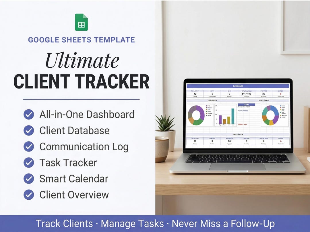 Client Tracker Spreadsheet Google Sheets, Small Business CRM Template ...